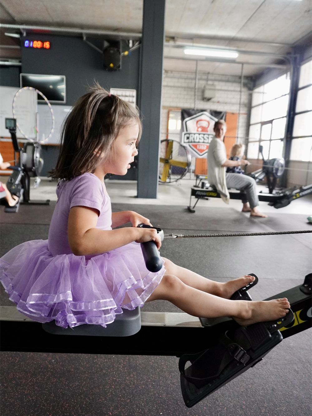Kids on the rower